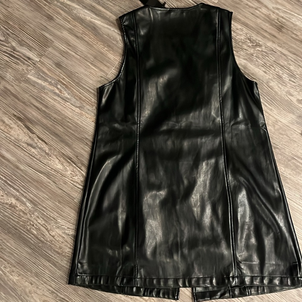 Nasty Gal Black Faux Leather Sleeveless Vest